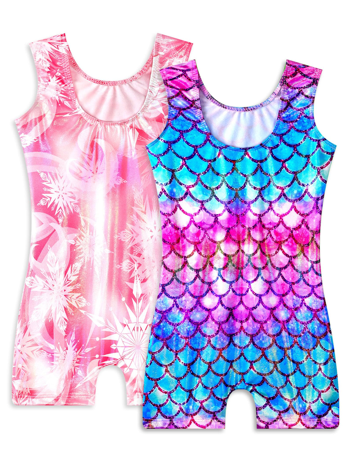 Snowheart Gymnastics Leotards for Girls Size 7-8Y Fish Scale Snowflake