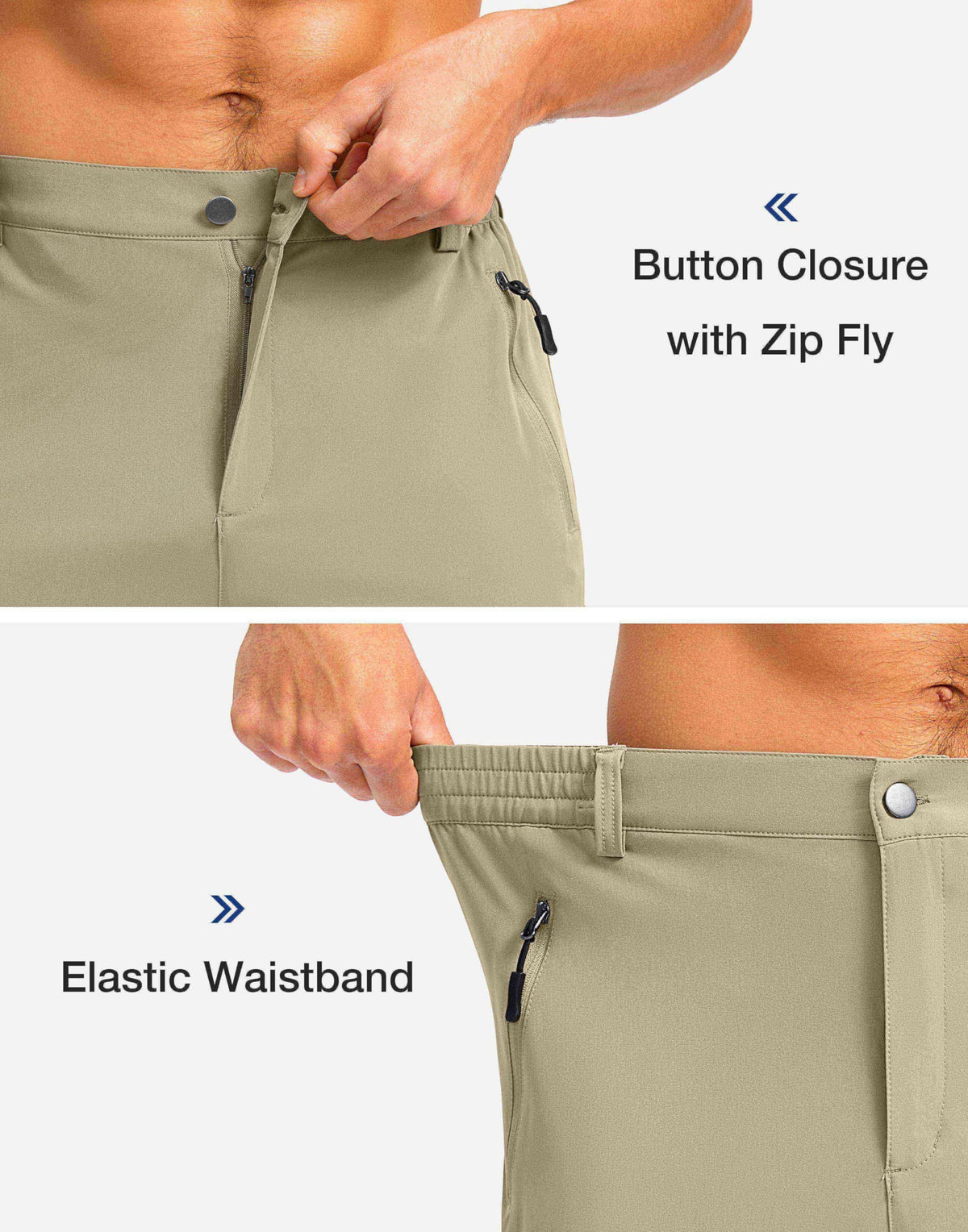 Pudolla Men's Hiking Shorts 11" Lightweight Cargo Work Shorts for Men Summer Travel Golf Casual Outdoor with 5 Pockets(Khaki X-Large)