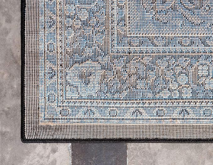 Unique Loom Reza Collection Traditional Persian Style Area Rug, 9 x 12 ft, Black/Beige
