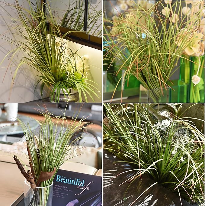 16PCS Artificial Plants,Artificial Shrubs Wheat Grass Greenery,Artificial Greenery Stems Fake Outdoor Plants for Home Decor,Fake Tall Grass Artificial Grass Plant for Outdoor Indoor Decor