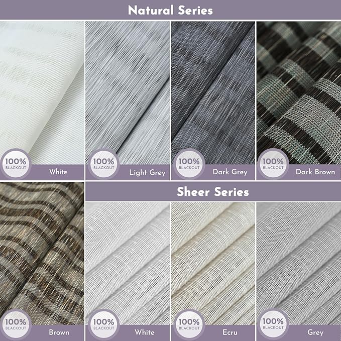 Graywind Custom Natural Roman Shades Blinds Plain Fold for Doors Bedroom (Fabric Samples)