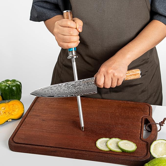 Seido Executive 16-Piece VG-10 Damascus Knife Block Set, Acacia Block
