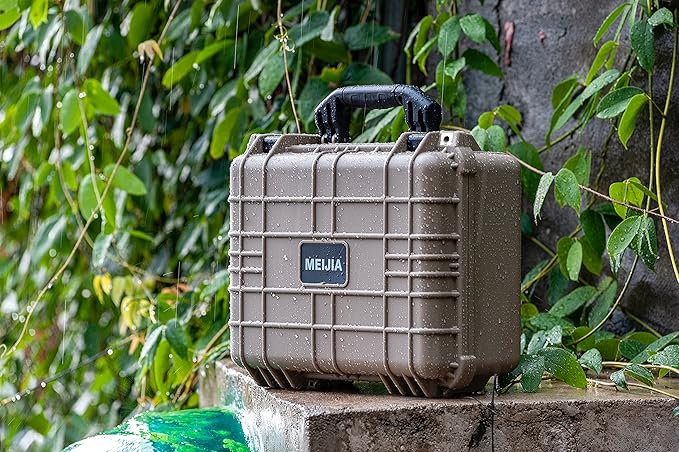 MEIJIA Portable All Weather Waterproof Camera Case With Foam,Fit Use of Drones,Camera,Equipments,Pistols,15.98x12.99x6.85inches