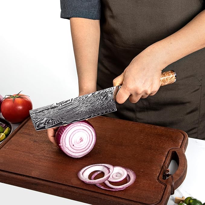 Seido Executive 16-Piece VG-10 Damascus Knife Block Set, Acacia Block