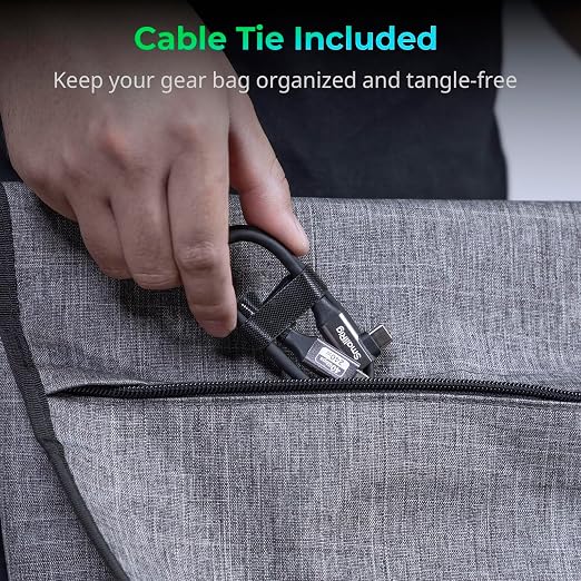 SMALLRIG USB4 40Gbps USB-C Cable 240W PD 3.1 Fast Charging 8K@60Hz Video 100cm/39.4in Straight to Angled Connectors with Cable Tie for MacBook Pro for iPad Pro for iPhone 17/16/15 Series - 5732