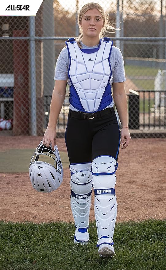 All-Star Catcher’s Gear Kit – Includes Helmet, Chest Protector & Leg Guards – Lightweight, Durable Baseball Protective Set, Meets NOCSAE