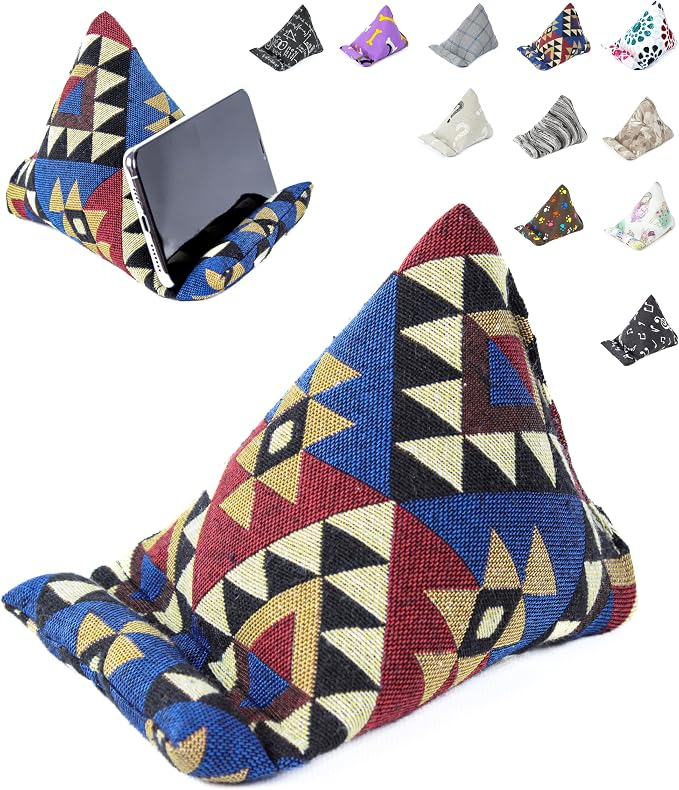 Handmade Phone Pillow Holder - The Wedge Mobile Device Stand - Fabric Phone Stand for All iPhones All Smartphones! 7 x 6.1 x 5.5 Inches (ABC)