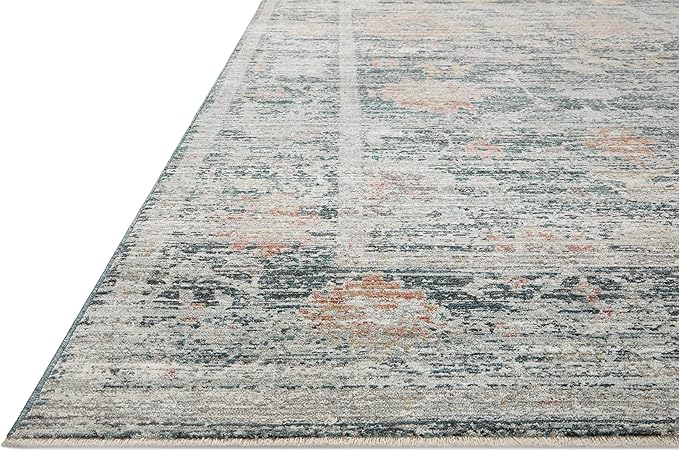 Loloi Magnolia Home by Joanna Gaines Millie Collection MIE-01 Blue/Multi 3'-6" x 5'-6", .25" Pile Height, Accent Rug