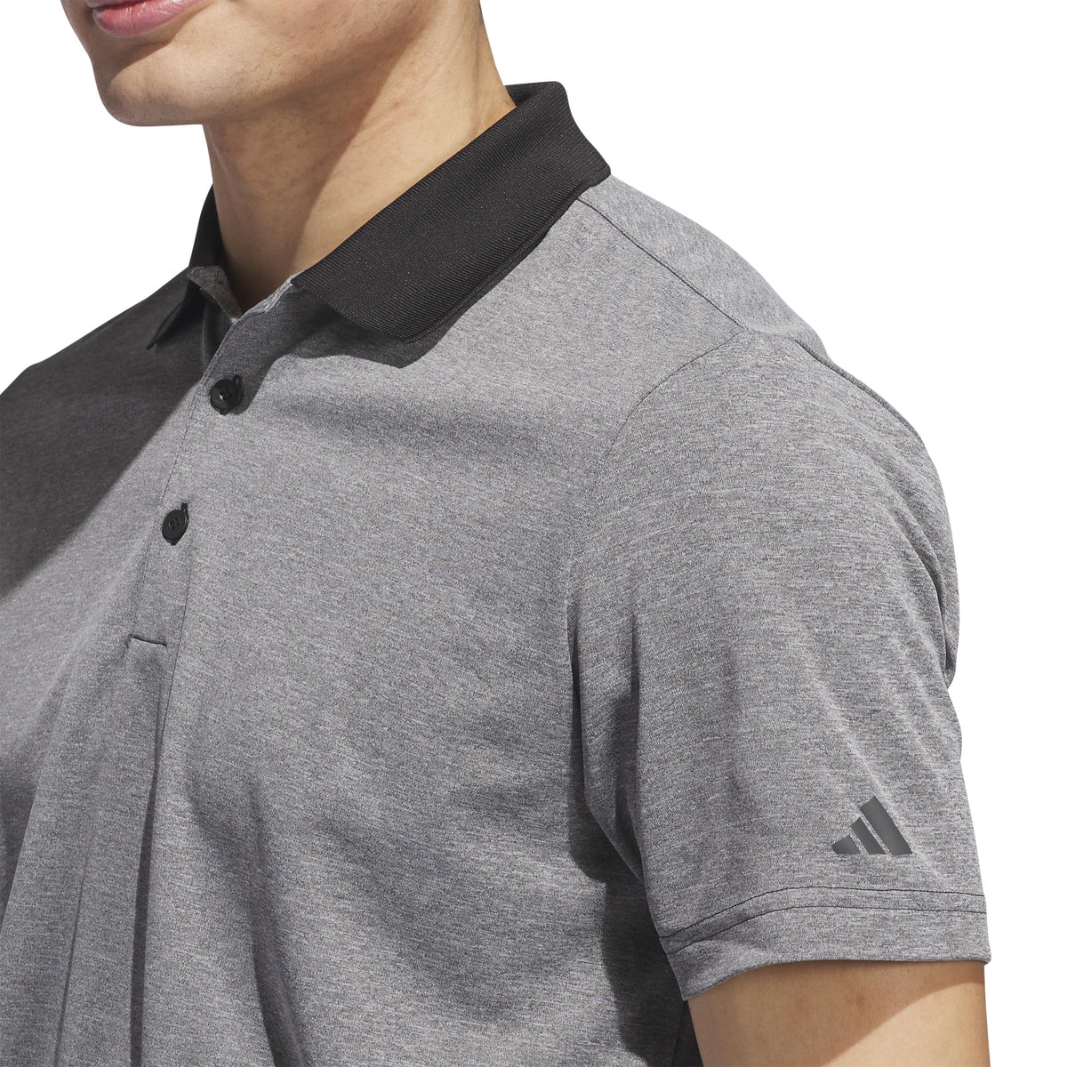 Adi Performance Heathered Polo Shirt, Black, Small