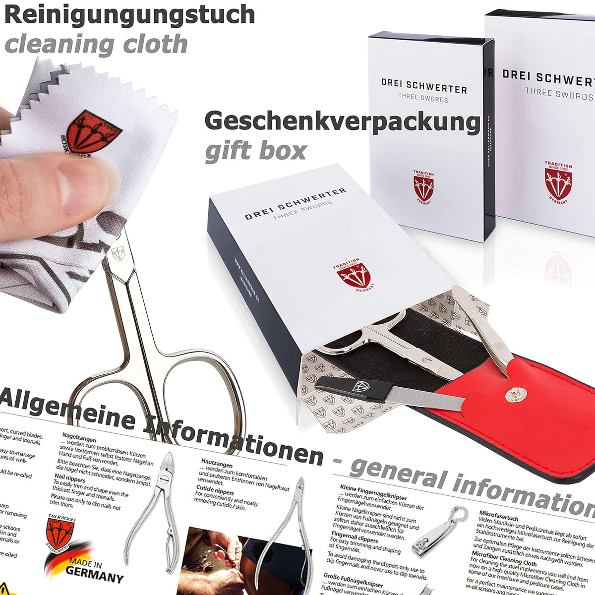 3 Swords Germany – manicure pedicure grooming set kit (548)