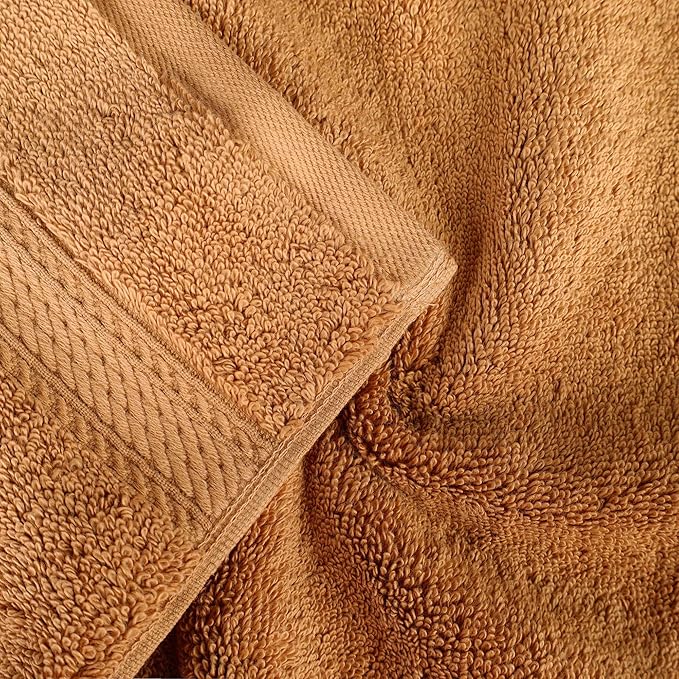 Superior Egyptian Cotton Pile Bath Sheet Set of 2, Ultra Soft Luxury Towels, Thick Plush Essentials, Absorbent Heavyweight, Guest Bath, Hotel, Spa, Home Bathroom, Shower Basics, Rust