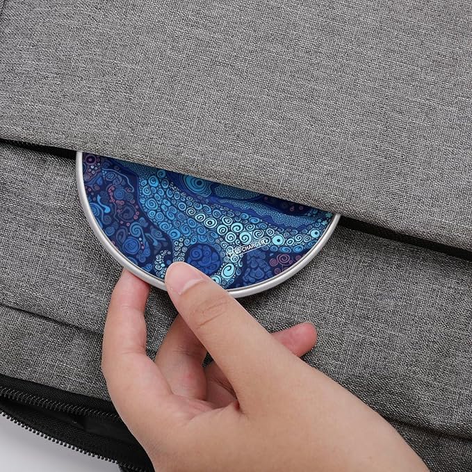 Blue Octopus Wireless Charger with USB Cable Qi-Certified 10W Fast Wireless Charging Pad Portable Charging Station Anti-Slip Slim Charger Mat for All Qi-Enabled Phones