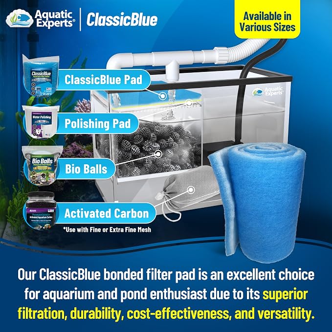 Aquatic Experts Classic Bonded Aquarium Filter Pad -24 Inches by 72 Inches by