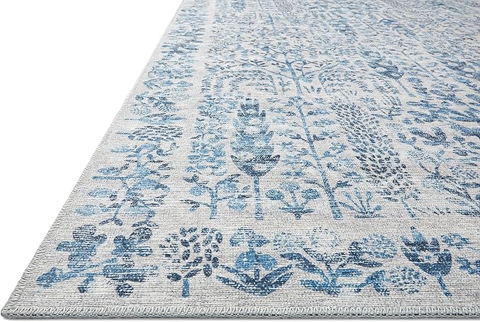 Loloi Rifle Paper Co. Maison Collection MAO-07 Blue 5'-0" x 7'-6", .19" Pile Height, Area Rug
