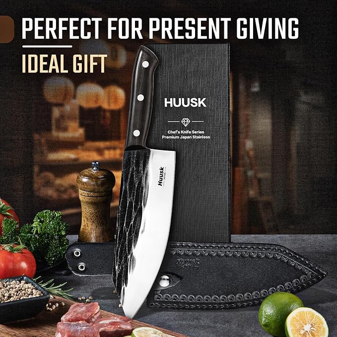 Huusk Japanese Cooking Knife, Butcher Knives for Meat Cutting