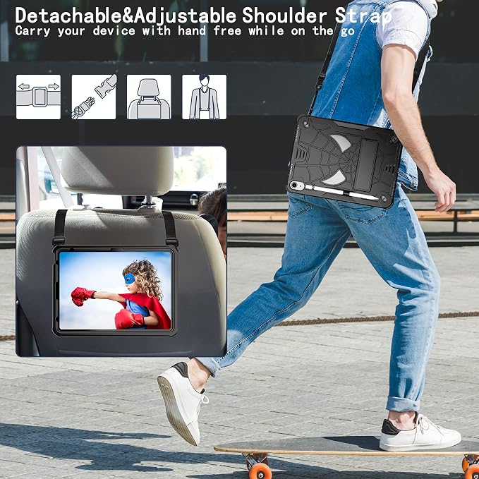 Dteck for iPad Air 3rd Gen (2019) / iPad Pro (2017) Case 10.5 Shockproof Protective Case with Kickstand Hard Plastic Shell 3-Layer Protection Drop Proof Sturdy Rugged Tablet Cover (Aqua+Rose)
