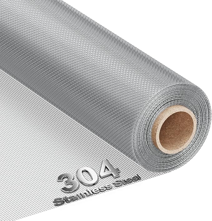 MAGZO 304 Stainless Steel Mesh Screen Roll 47in x 16ft