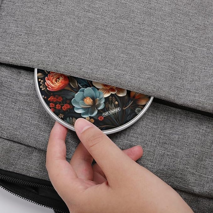 Floral Pattern Wireless Charger with USB Cable Qi-Certified 10W Fast Wireless Charging Pad Portable Charging Station Anti-Slip Slim Charger Mat for All Qi-Enabled Phones