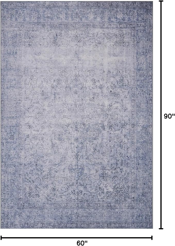 Loloi Loren Collection LQ-09 Slate 5'-0" x 7'-6" Area Rug