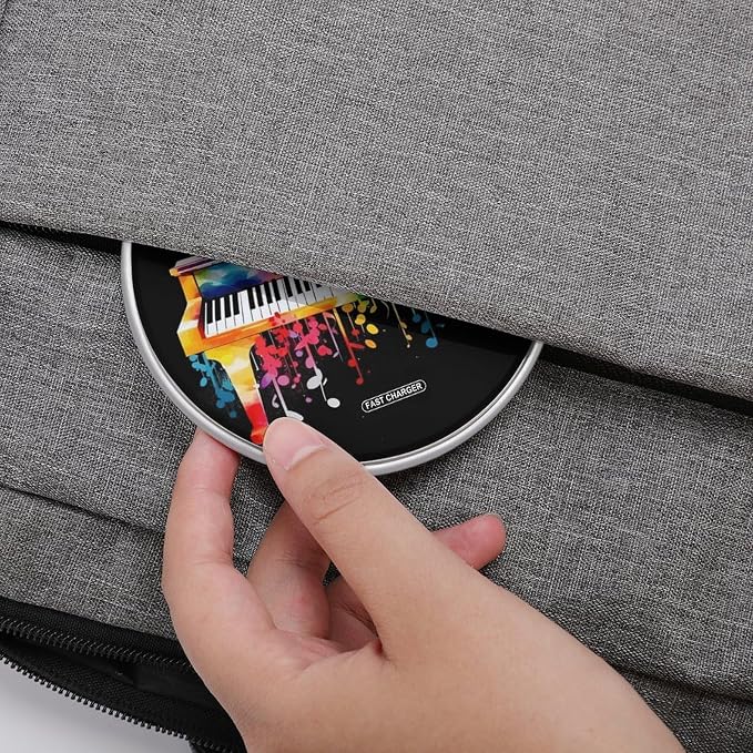Colorful Piano Keyboard Music Note Wireless Charger with Aluminum Alloy Frame Qi Certified Fast Wireless Charging Pad 10W Charging Station Portable Phone Charger for All Wireless Charging Phone