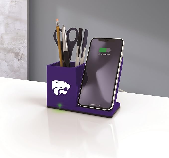 SOAR NCAA Unisex Cell Phone Wireless Charging Stand and Desktop Organizer
