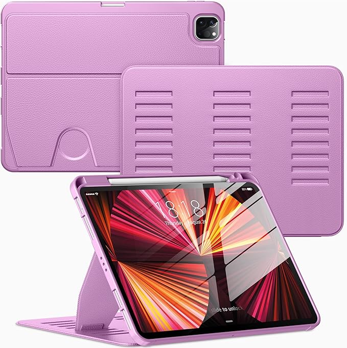 VIKESI Case for iPad Pro 11 inch (M5/M4) 2025/2024Multiple Angles Magnetic Stand CoverShockproof BackPencil Holderand Auto Sleep/WakeBlack