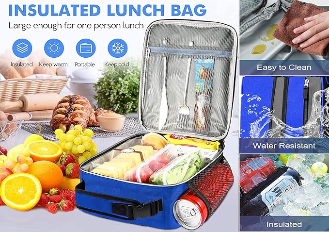 Lunch Box Insulated Lunch bag for Men Teen Kids Boys Adult Portable Stylish Small Lunchbox Special Design for Working Office school Picnic