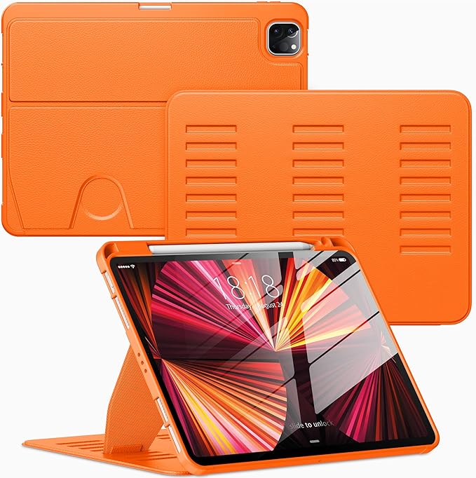 VIKESI Case for iPad Pro 11 inch (M5/M4) 2025/2024Multiple Angles Magnetic Stand CoverShockproof BackPencil Holderand Auto Sleep/WakeBlack