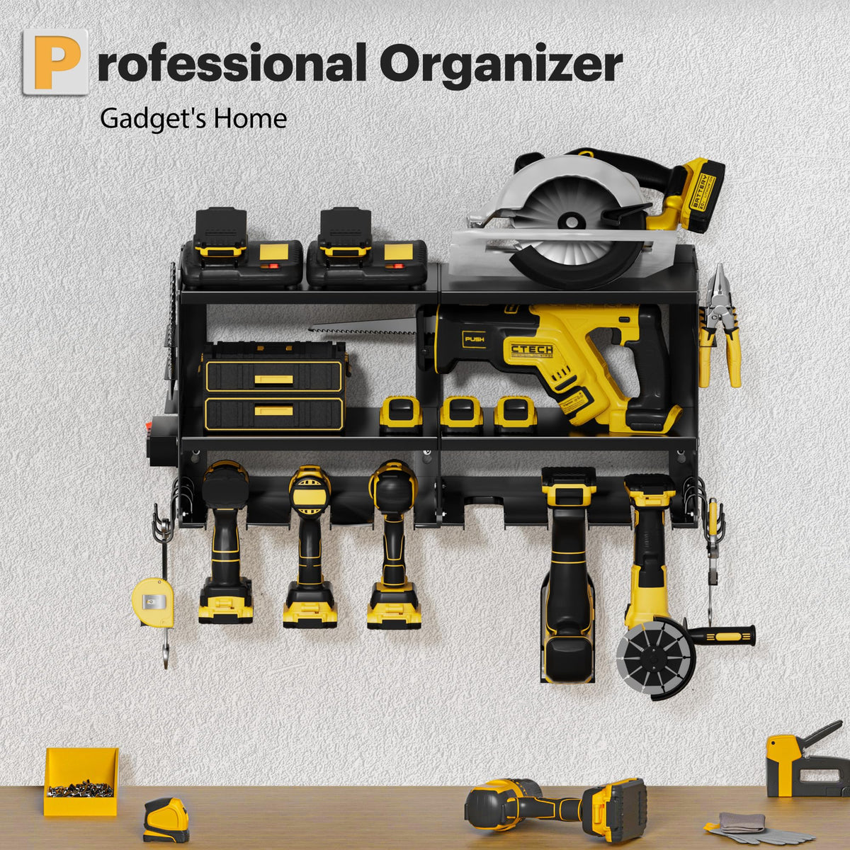 Spampur Power Tool Organizer Wall Mount with Charging Station