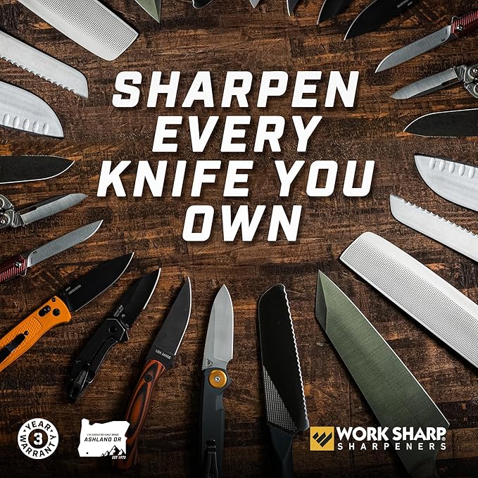 Work Sharp Precision Adjust Elite & Guided Field Knife Sharpener Kit - Professional Sharpening System for Kitchen, Pocket & Outdoor Knives - Complete 2-Piece Bundle Set