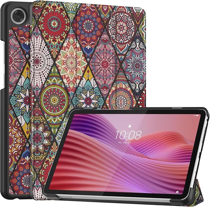 Smart Case for Lenovo Tab One / K9 8.7 Inch 2025 TB305XU/TB305FU Lightweight Trifold Stand Cover Auto Wake Sleep Blackish Green