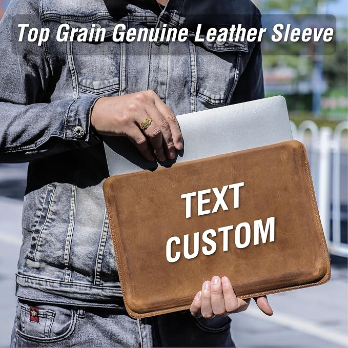 Top Grain Leather 12.9 Tablet Sleeve Slim Protector Vintage Design Fully Handmade Compatible with 12.9 iPad Pro 3/4/5/6 Gen Fits A2233 A2069 A2378 A2379 A2461 A2462 Coffee 12.9 Inch