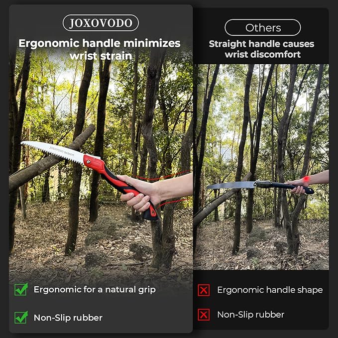 10 Inch Folding Saw Laser-Cut Teeth Pruning Saw for Tree Trimming, D2 Steel Hand Saws for Wood Cutting, 7 TPI Wood Saws Hand For Camping, Bushcraft, Gardening, Outdoor, Heavy-duty Garden Tool