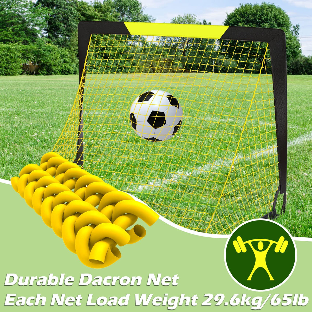 Happy Jump Soccer Goal Pop Up Foldable Soccer Net for Backyard, 2 Set (4X3 FT, 2 Set)
