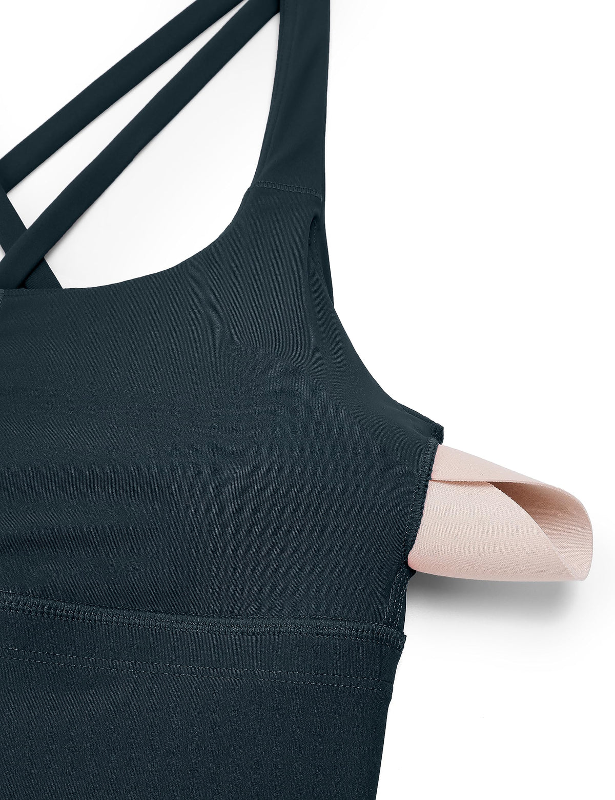 CRZ YOGA Naked Feeling Longline Sports Bras True Navy Medium
