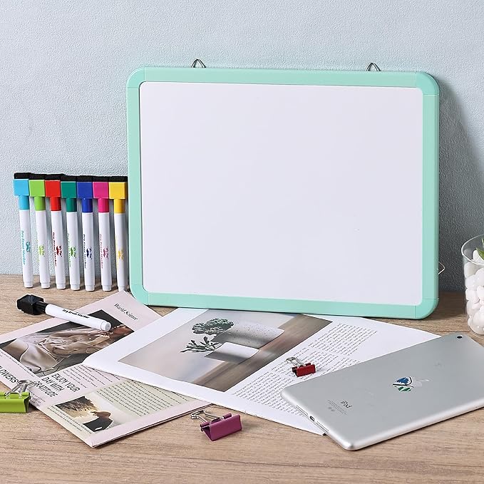 Mr. Pen- Dry Erase Board, 12.5" x 9.5" with 8 Dry Erase Markers and 2 Board Magnets, White Board Dry Erase, Magnetic Dry Erase Board, Small White Board Small Dry Erase Board for Wall