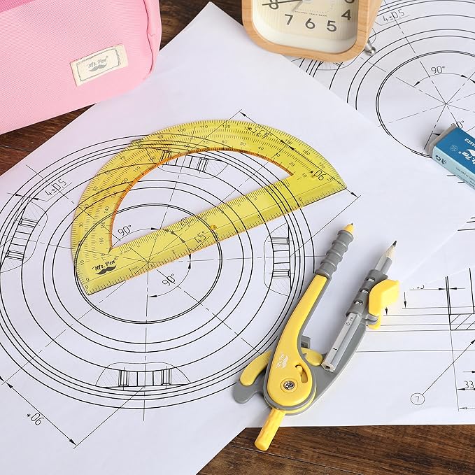Mr. Pen- Compass and Protractor Set, Math Compass for Geometry and Drawing
