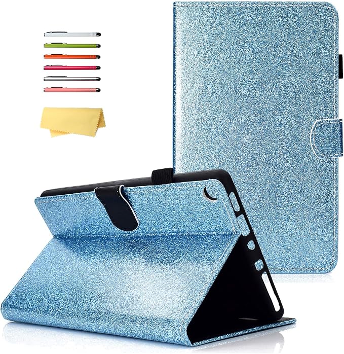 Fire HD 8 Case Slim Folding Stand Auto Wake/Sleep Wallet Case with Cards/Cash Holder for Amazon Fire HD 8(8th/7th/6th Gen 2018/2017/2016 Release)-Black