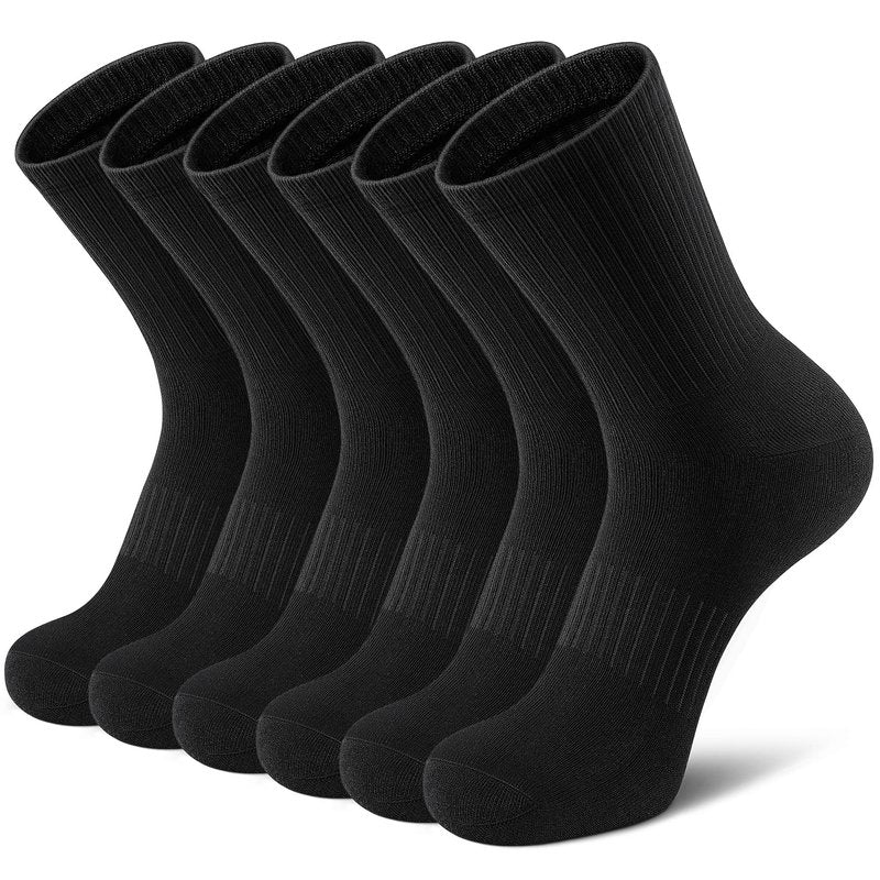 Airacker Athletic Crew Socks - Breathable Performance Running Socks (6 Pairs)