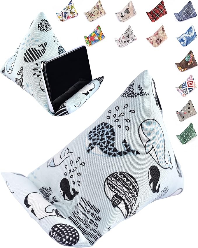Handmade Phone Pillow Holder - The Wedge Mobile Device Stand - Fabric Phone Stand for All iPhones All Smartphones! 7 x 6.1 x 5.5 Inches (ABC)