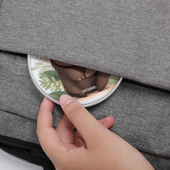 Cute Cartoon Sloth Wireless Charger Aluminum Alloy Frame 10W Fast Charging Pad with Indicator Light 6mm Thin &amp Portable Wireless Charging Pad for Travel Home Office Desk