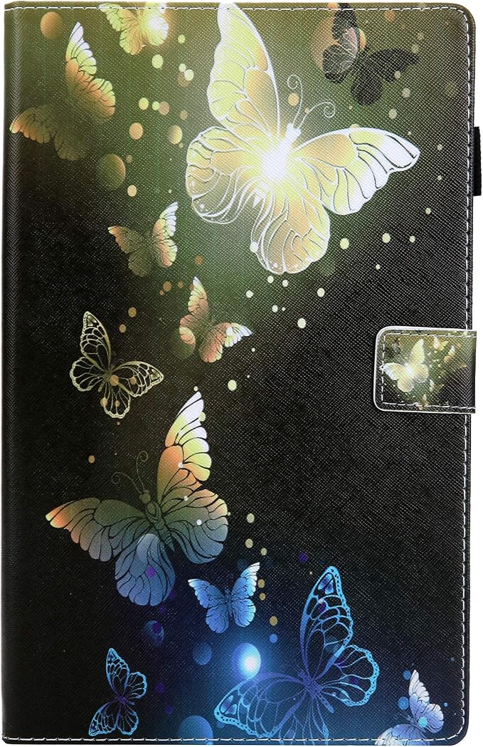 for Galaxy Tab A 8.4 Case 2020 Model (SM-T307/T307U) with Pencil Holder Pockets Multi-Angle Viewing Folio Stand PU Leather Shockproof TPU Cover for Samsung Tab A 8.4 T307 Black Rose Flower