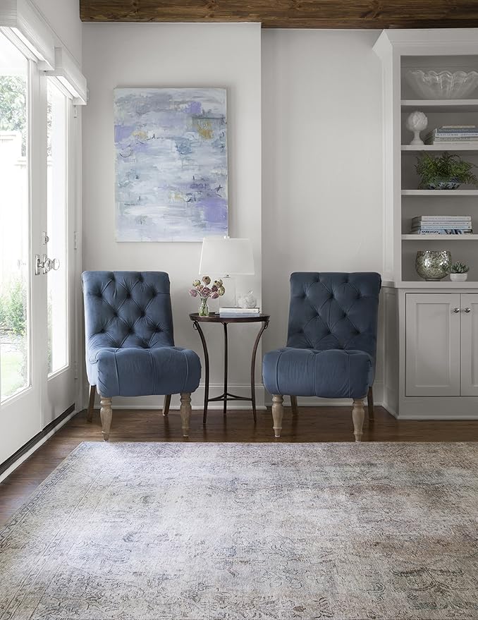 Loloi Loren Collection LQ-04 Silver/Slate 5'-0" x 7'-6" Area Rug