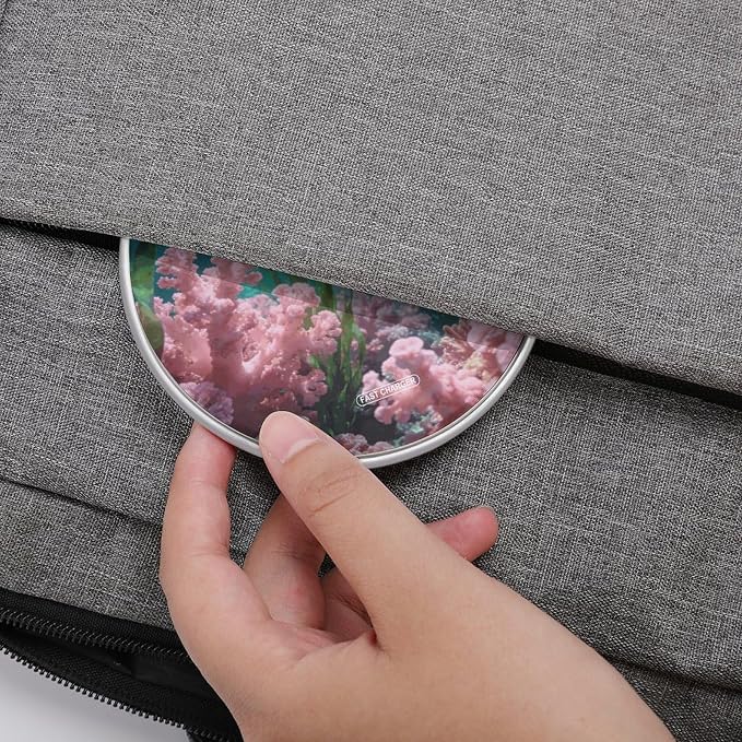 Pink Teal Wireless Charger with Aluminum Alloy Frame Qi Certified Fast Wireless Charging Pad 10W Charging Station Portable Phone Charger for All Wireless Charging Phone