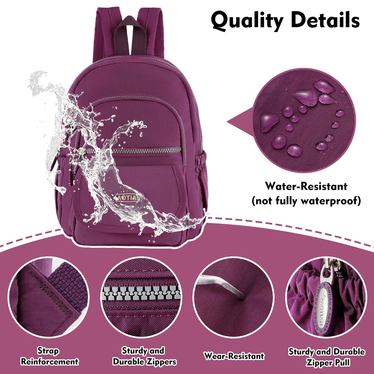 AOTIAN Mini Women Backpacks Casual Lightweight Small Daypack for Girls