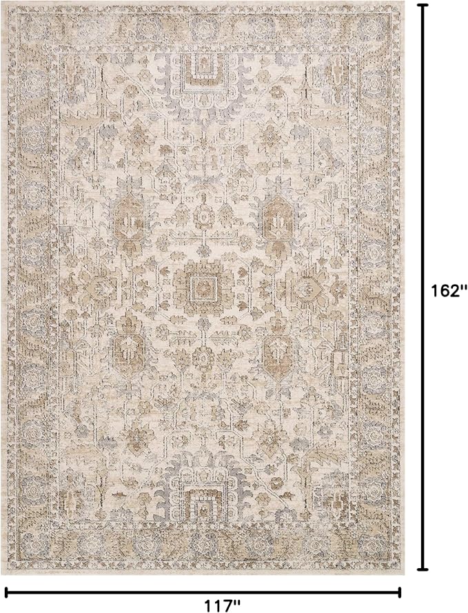Loloi Teagan Collection TEA-03 Ivory/Sand 9'-9" x 13'-6" Area Rug, Large, Soft Neutral Rug, High-Traffic for Living Room, Bedroom, Home Office, Dining Area