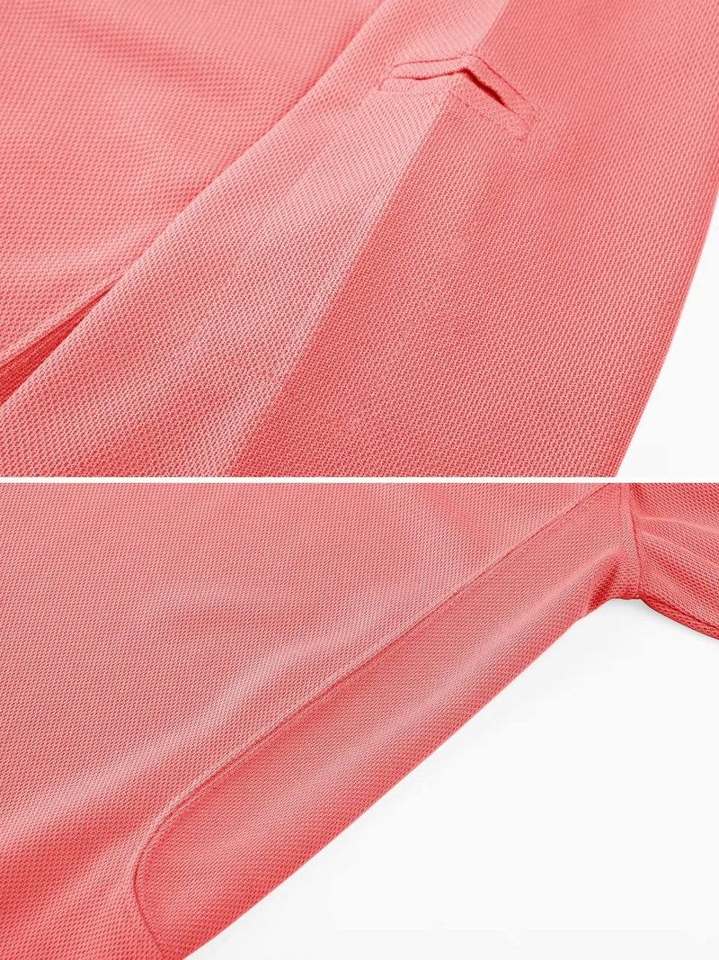 MAGCOMSEN Polo Shirts for Men Short Sleeve Quick Dry Golf Work Shirts Casual Shirt Watermelon Red L
