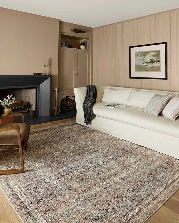 Loloi Chris Loves Julia Jules Collection JUL-09 Ink/Terracotta 5'-0'' x 7'-6'', .13" Pile Height, Area Rug