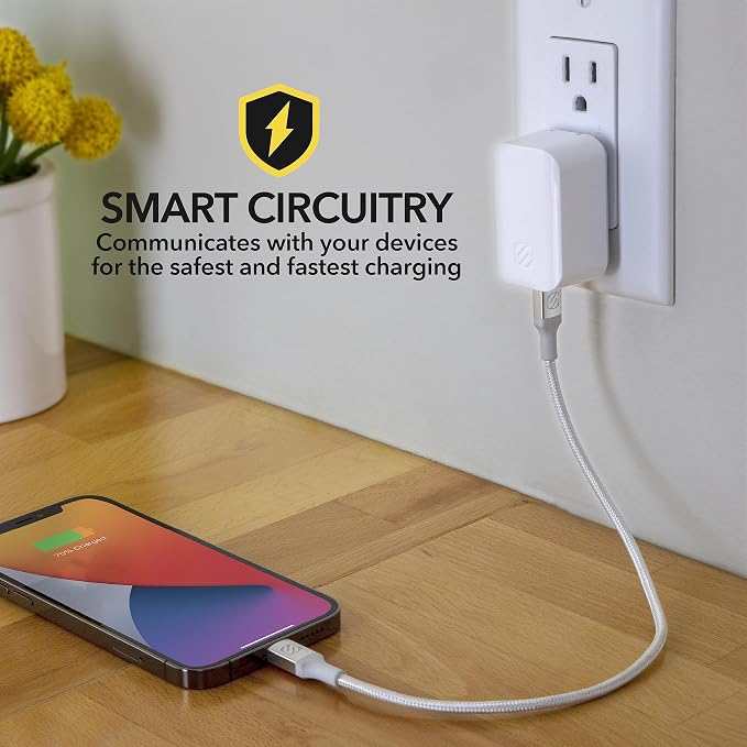 Scosche HPDCA32 PowerVolt 32W Certified Type-C + Type-A Fast Wall Charger Power Delivery 3.0 for ALL USB-C and USB-A Devices in Black