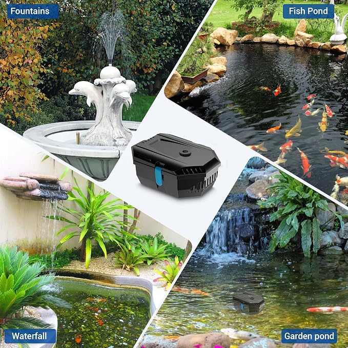 NFESOLAR Small Pond Filter for Outdoor Ponds Fish Tank 50-600 Gallon, Filter